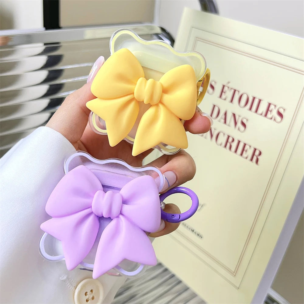 💖 Adorable 3D Bowknot AirPods Case 🎀 | Soft TPU with Colorful Bead Chain 🌈✨ - Pixie Quill