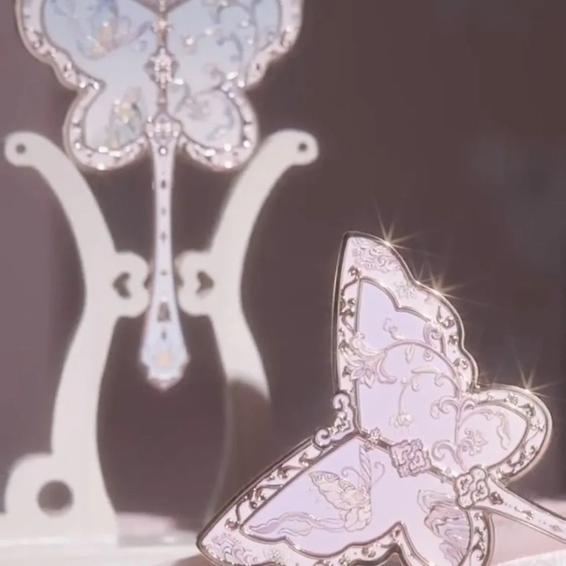Kawaii Butterfly Makeup Mirror 🦋✨ | Flower Knows 8th Anniversary Handheld Vanity Delight 💖