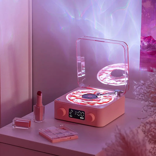 Kawaii Retro Vinyl Record Player 🎶✨ | Bluetooth Speaker with White Noise & RGB Light Magic 🌈💖