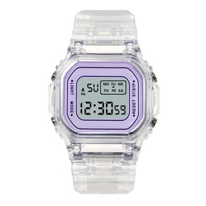 ✨ Kawaii LED Rainbow Wristwatch 🌈 | Cute & Colorful Sports Watch for Girls 🎀 | Waterproof Digital Timepiece 🎉