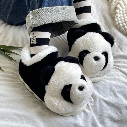 Kawaii Panda Plush Slippers 🐼✨ | Cozy Cartoon Indoor Footwear for Couples | Winter Warmth & Cute Comfort!