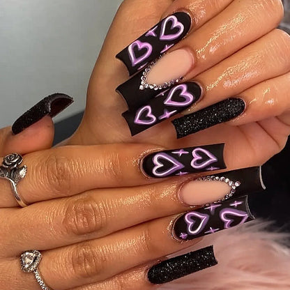 Kawaii Pink Bow Ballet Coffin Press-On Nails 🎀✨ - 24 Pcs Full Cover Magic!