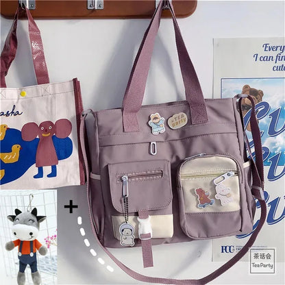 Kawaii Nylon Waterproof Satchel 👜✨ | Adorable Japanese Crossbody Messenger Bag for Students & Girls 🎒💖