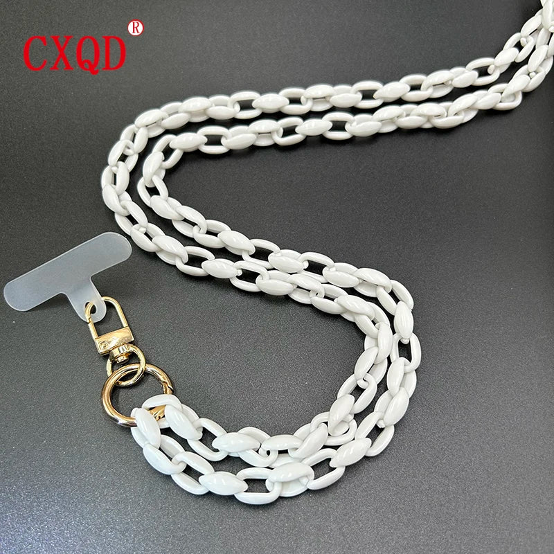Cute 120cm Anti Lost Phone Lanyard Rope Colorful Acrylic Chain Gift Outdoor 🎀📱