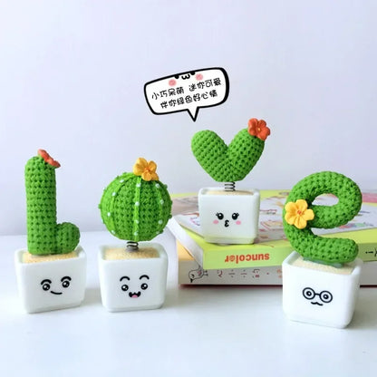 Kawaii Resin Succulent Cactus Set 🌵✨ - Mini Green Plants for Your Car, Office & Home Decor!