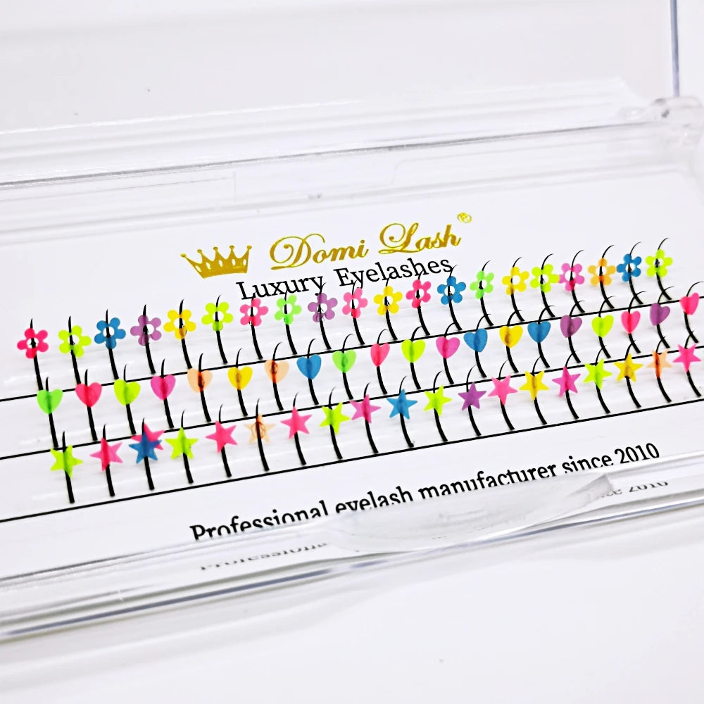 ✨ Rainbow Glitter Lashes - Kawaii Butterfly Star Individual Extensions for Magical Makeup! 🌈💖