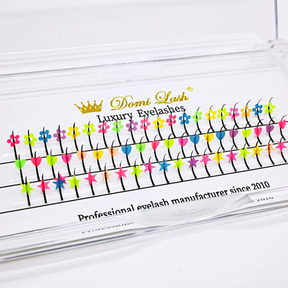 ✨ Rainbow Glitter Lashes - Kawaii Butterfly Star Individual Extensions for Magical Makeup! 🌈💖