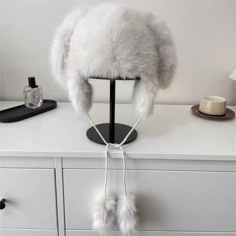 Kawaii Rabbit Ears Plush Winter Hat 🐰❄️ | Adorable Fisherman Style with Cozy Warmth!
