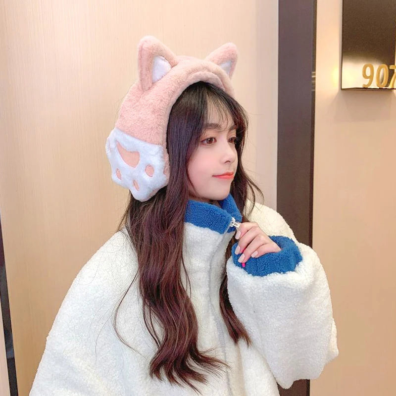 Cozy Kawaii Cat Ear Earmuffs 🐾✨ - Plush Winter Warmth for Stylish Girls!