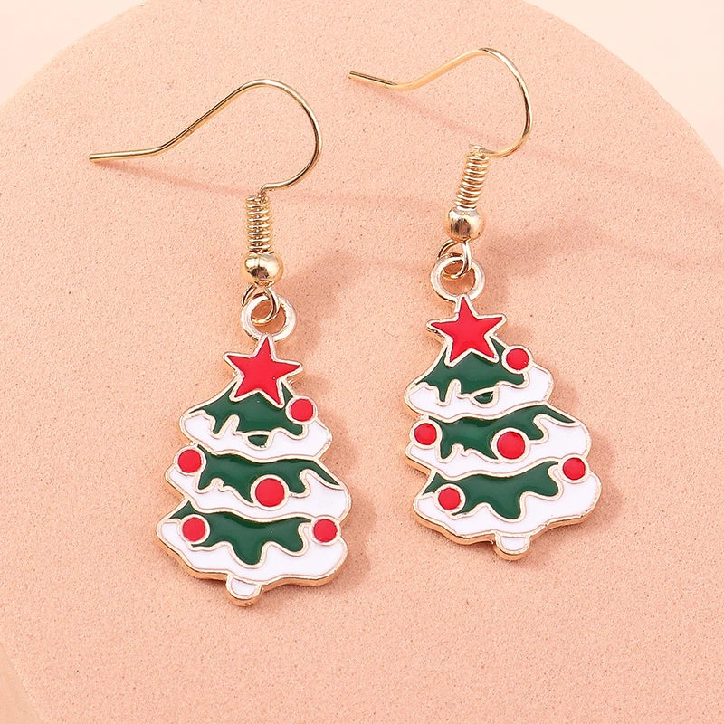 Whimsical Christmas Drop Earrings For Women Tree Deer Santa Dangle Jewelry 🎄✨