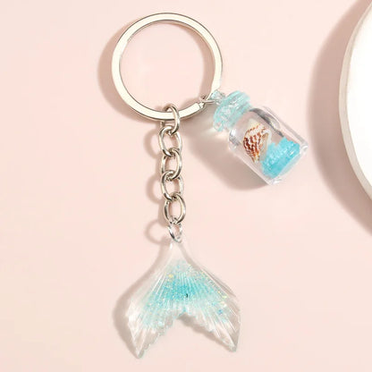 Whimsical Sea Life Keychain Gift Set Mermaid Tail Shell Starfish Charms 🐚💖