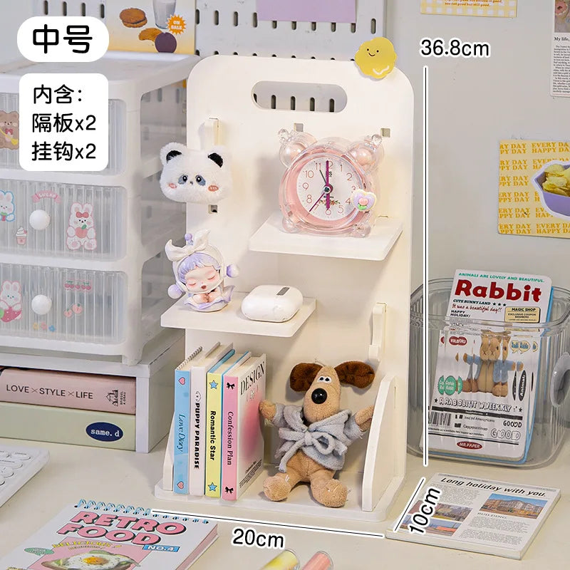 Kawaii Charm: Adorable Desktop Book & Stationery Organizer 🌸✨ - Perfect for Students & Office! 📚✏️