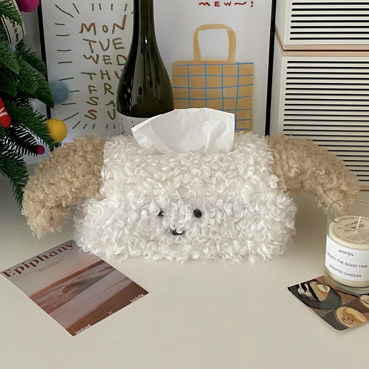 Cute Tissue Box Organizer With Creative Drawing Paper Box For Kitchen Dorm 🧻✨