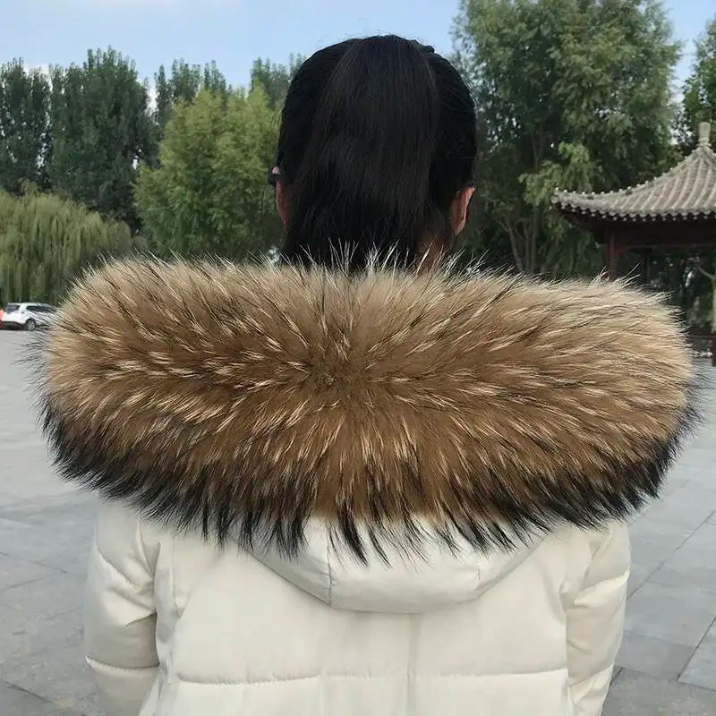 Lux Raccoon Fur Collar Scarf For Women 🧣 Warm Winter Essential