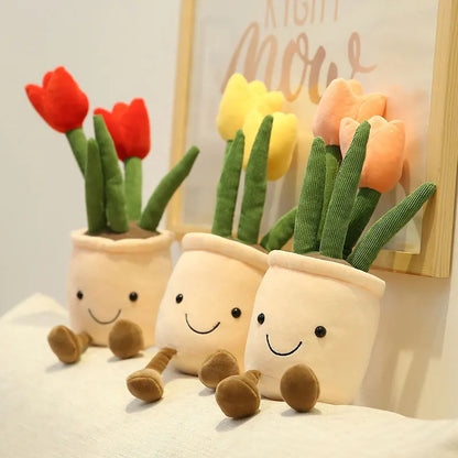 Kawaii Plush Succulent Doll 🌷🌼 - Adorable Tulip & Lily Of The Valley for Cozy Decor & Sweet Gifts 🎁✨