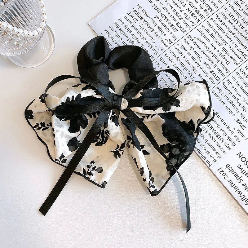 Charming Floral Bow Ponytail Hair Ring 🎀✨ - Adorable Girls' Hair Accessory Gift! 🌸