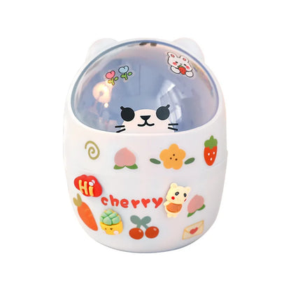 Kawaii Cartoon Makeup Organizer 🎀✨ - Creative Stationery Storage Box for Students & Office! 📚💖