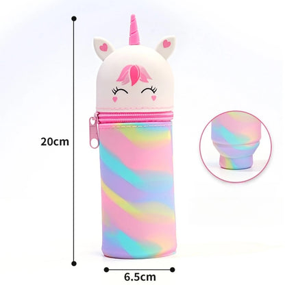 Cute Animal Silicone Pen Case With Large Capacity Pencil Holder Lipstick 🎒
