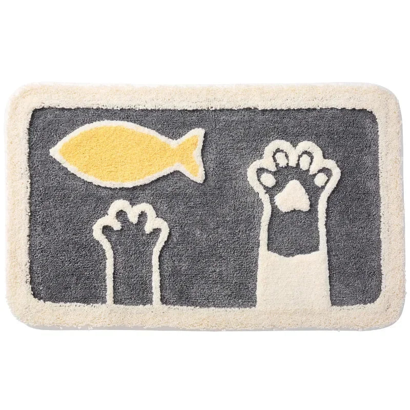 Kawaii Frog & Bear Plush Bath Mat 🐸🧸 | Non-Slip, Ultra-Absorbent Bathroom Rug for Cozy Decor! 🌟✨