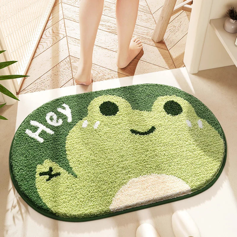 Kawaii Pink Frog Bath Mat 🐸✨ | Waterproof & Non-Slip Cartoon Carpet for Your Bathroom 🚿💕