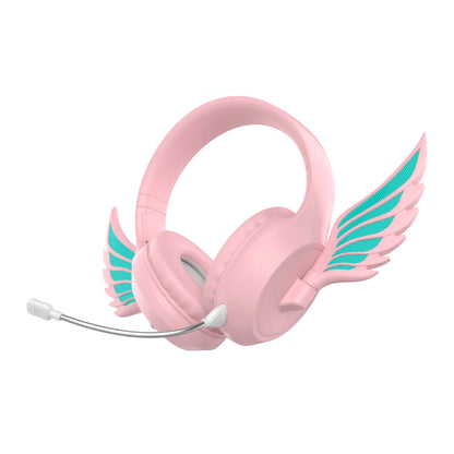 Kawaii Winged Bluetooth Headphones 🎶✨ Hi-Fi Stereo 🎧 Game On! 🎮 Noise-Canceling Mic & App Control! 🌈