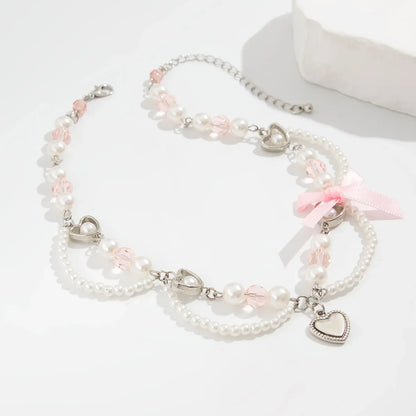 Kawaii Strawberry Pearl Choker 🍓✨ | Sweet Aesthetic Necklace for Women 🌸💕