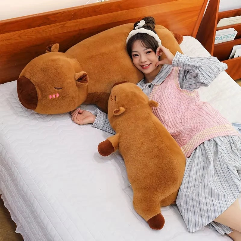 Adorable Kawaii Capybara Plush Pillow 🐾✨ | Fluffy Stuffed Animal Cushion for Cozy Naps & School Snuggles!