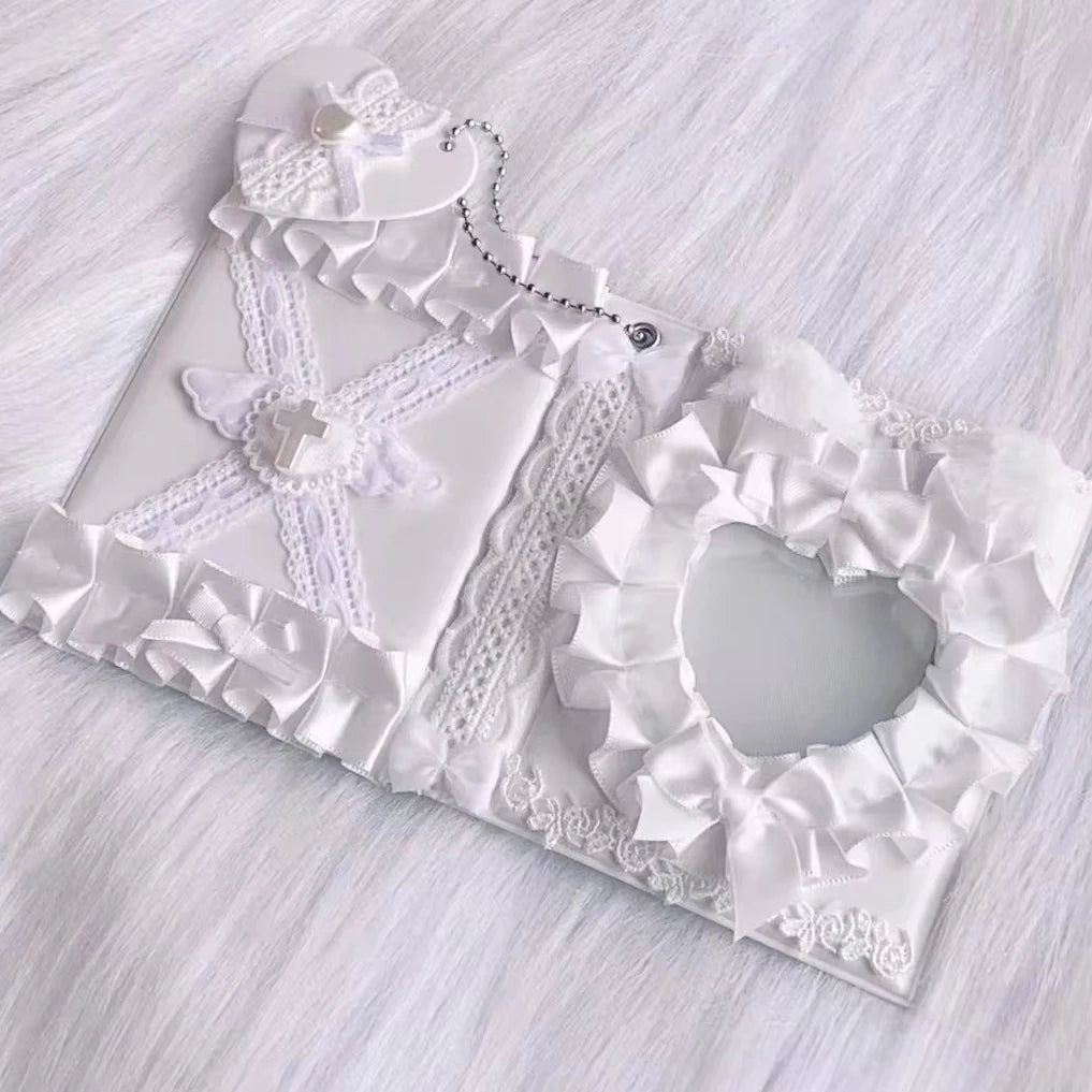 Pastel Kpop Photocard Binder With Ribbon Holder Keychain 🎀 Cute School Supplies
