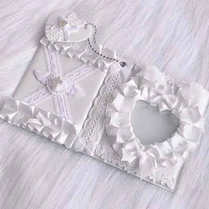 Pastel Kpop Photocard Binder With Ribbon Holder Keychain 🎀 Cute School Supplies