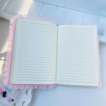 Charming A5 Plush Journal With Bunny Ears Diary Gift Fluffy Notebook 80 Sheets 🐰