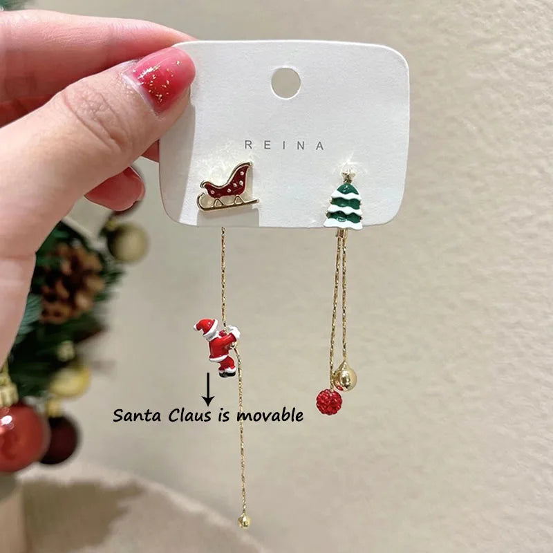 Cute Pom Pom Ball Bow Snowflake Elk Earrings For Women And Girls 🎀✨