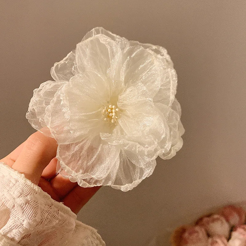 Kawaii Pink Floral Hair Clip 🌸✨ Cute Side Hairpin for Women - Stylish Holiday Accessory