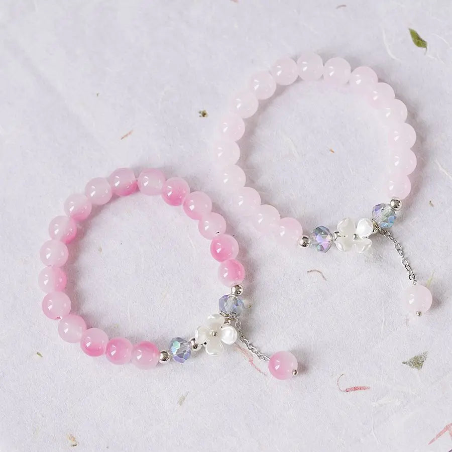 Kawaii Shell Flower Crystal Charm Bracelet 🌸✨