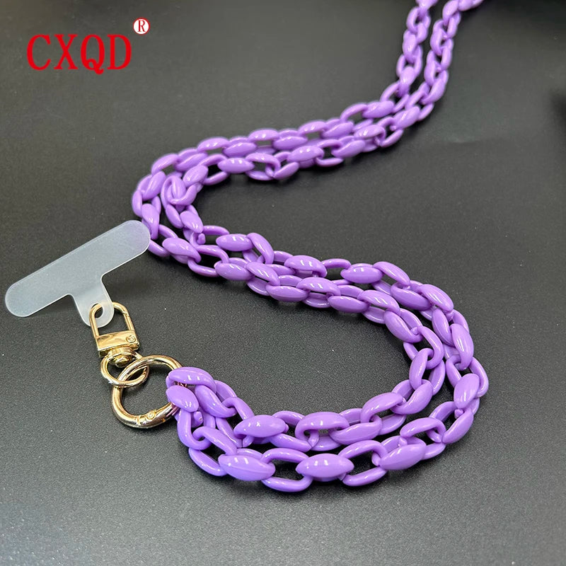Cute 120cm Anti Lost Phone Lanyard Rope Colorful Acrylic Chain Gift Outdoor 🎀📱