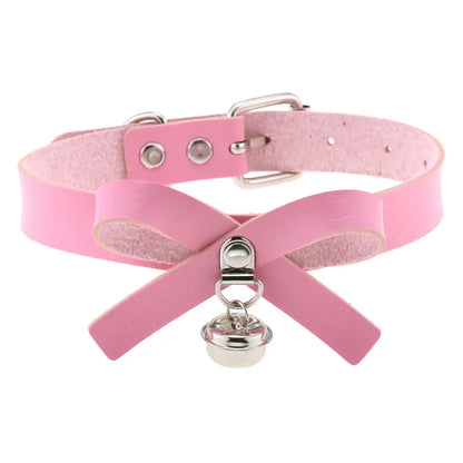 Pink Lace Leather Choker With Heart Pendant, Punk Gothic Style ✨💗
