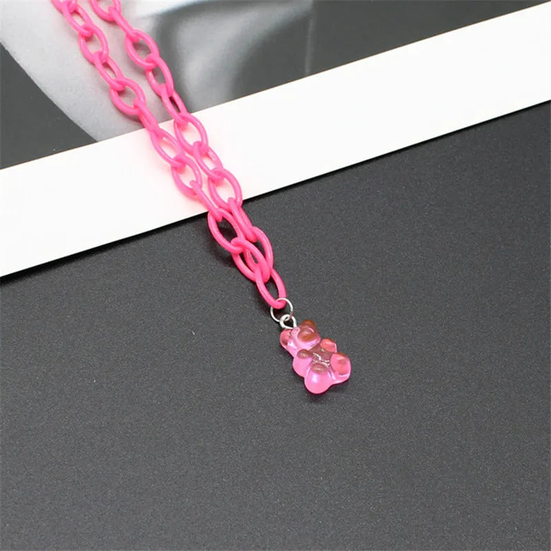 Kawaii Candy Bear Choker Necklace 🍬✨ | Cute Resin Jewelry for Girls & Women | Perfect Gift for Parties & Daily Wear 🎁💖