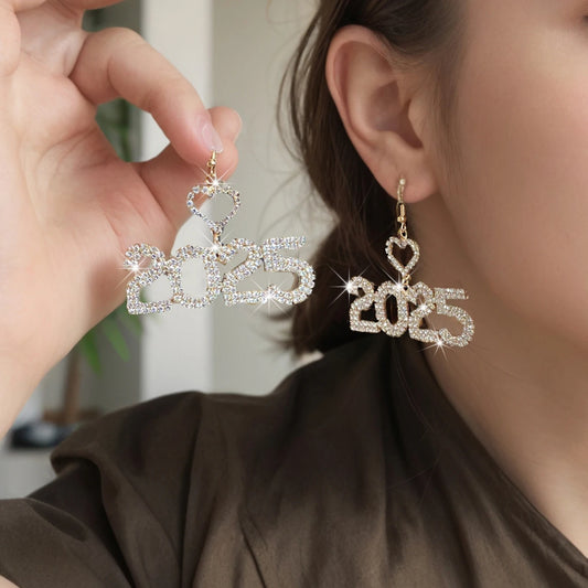Kawaii Love Pendant Earrings 💖✨ 2025 Festival Jewelry with Rhinestones 🌟 Cute Drop Accessories for Women