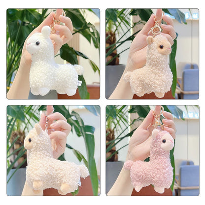 Adorable Kawaii Alpaca Plush Keychain 🦙✨ - Cute Backpack Charm & Gift Idea for Students! 🎁💕