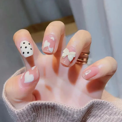 Cute Kawaii Bunny Press-On Nails 🐰✨ | 24 Pcs Full Coverage Acrylic Nail Art Set 🎨 | Reusable & Adorable Fake Nails with Tools! 💅🌸