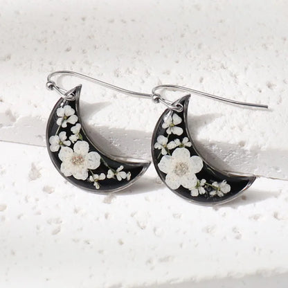 Elegant Pressed Flower Earrings For Women Natural Blue Floral Drop Earrings Handmake Epoxy Resin Plant Earring Jewelry Wholesale