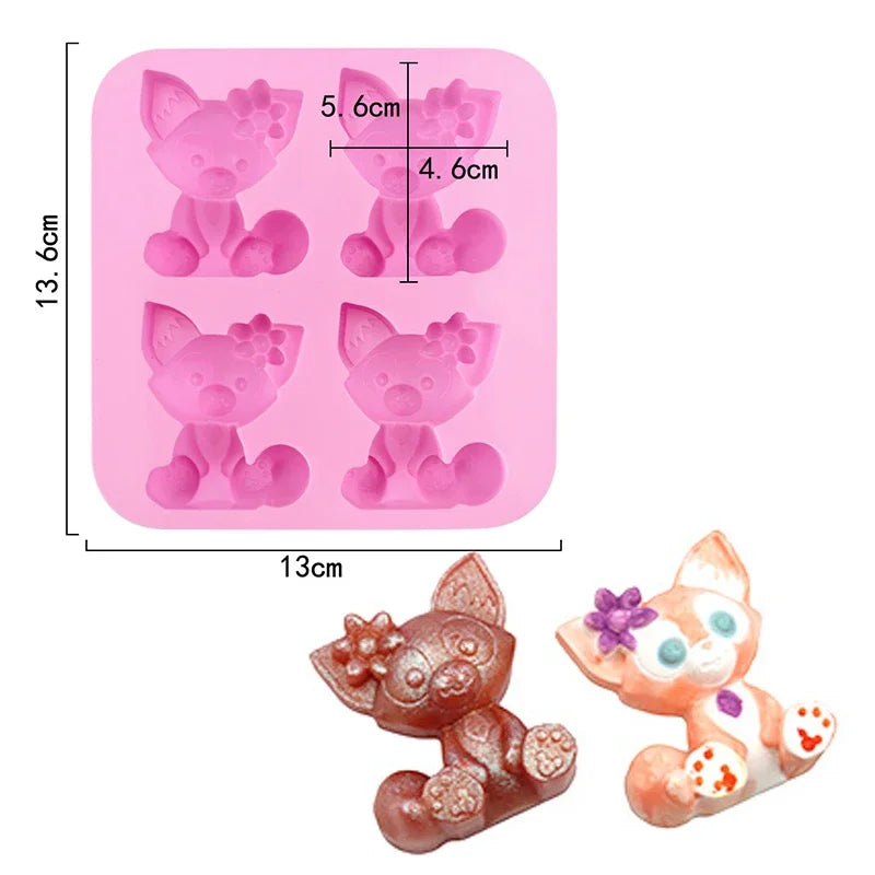 Cute Cartoon Animal Silicone Mold for Baking and Cupcake Topper 🐻🐭🐱🐷🦆