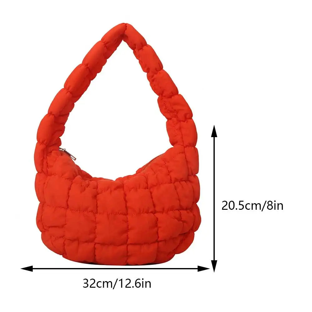 Diamond Embroidery Puffer Messenger Bag For Women Winter Handbag 👜❄️✨