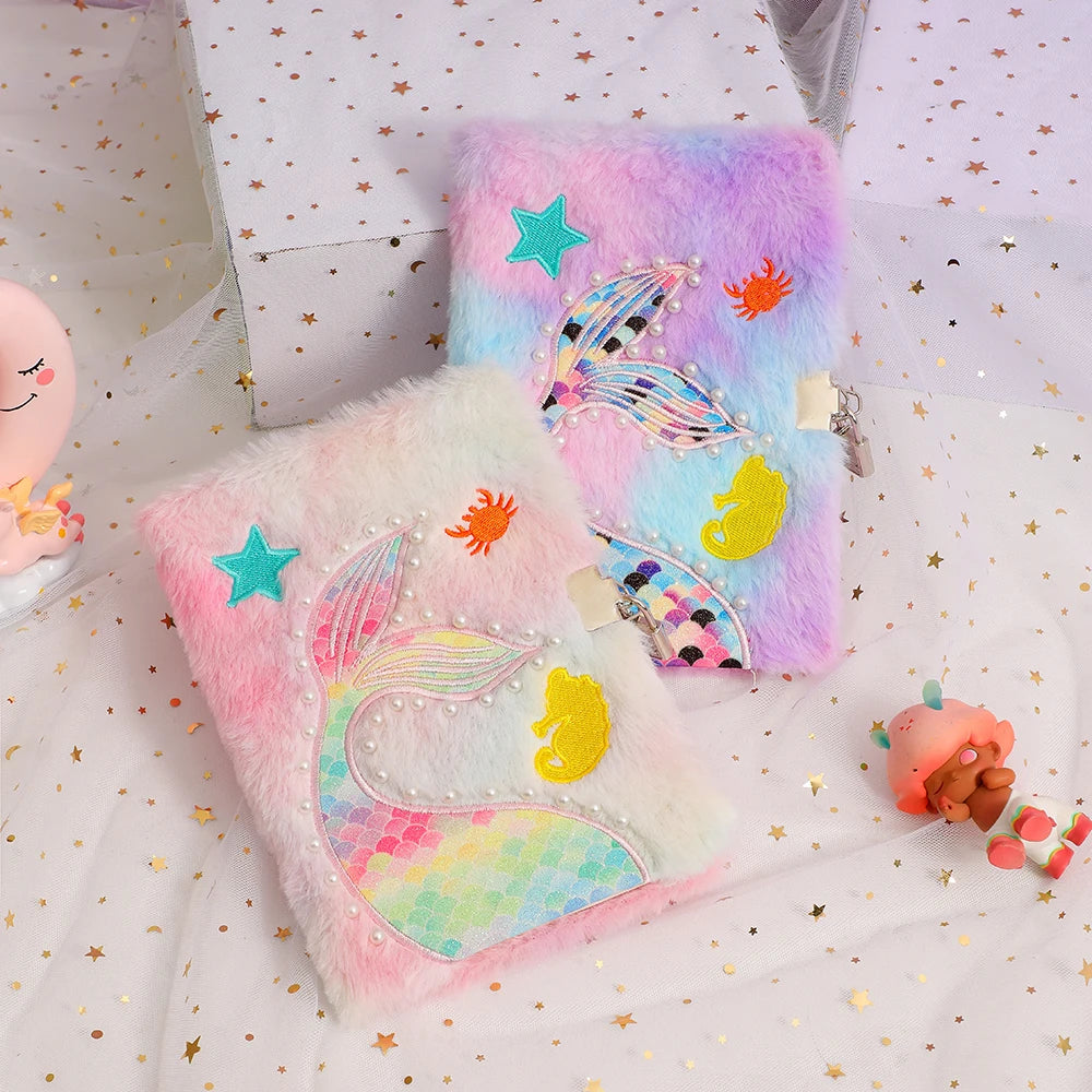Kawaii Mermaid Tail A5 Notebook & Pen Set 🧜‍♀️✨ - Adorable Lock Diary for Girls! 💖📚