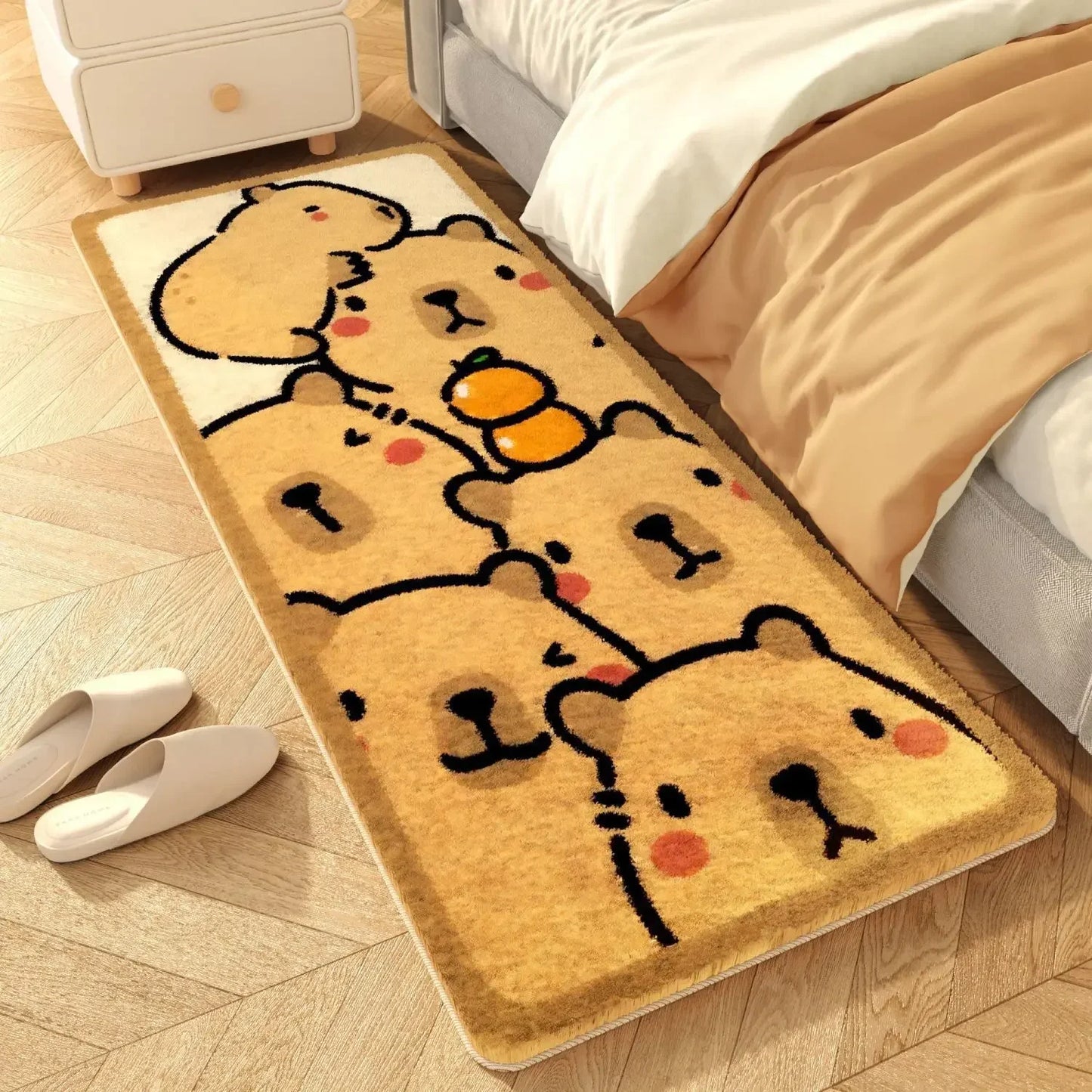 Kawaii Capybara Cashmere Carpet 🐾✨ | Adorable Anime Floor Mat for Cozy Spaces!