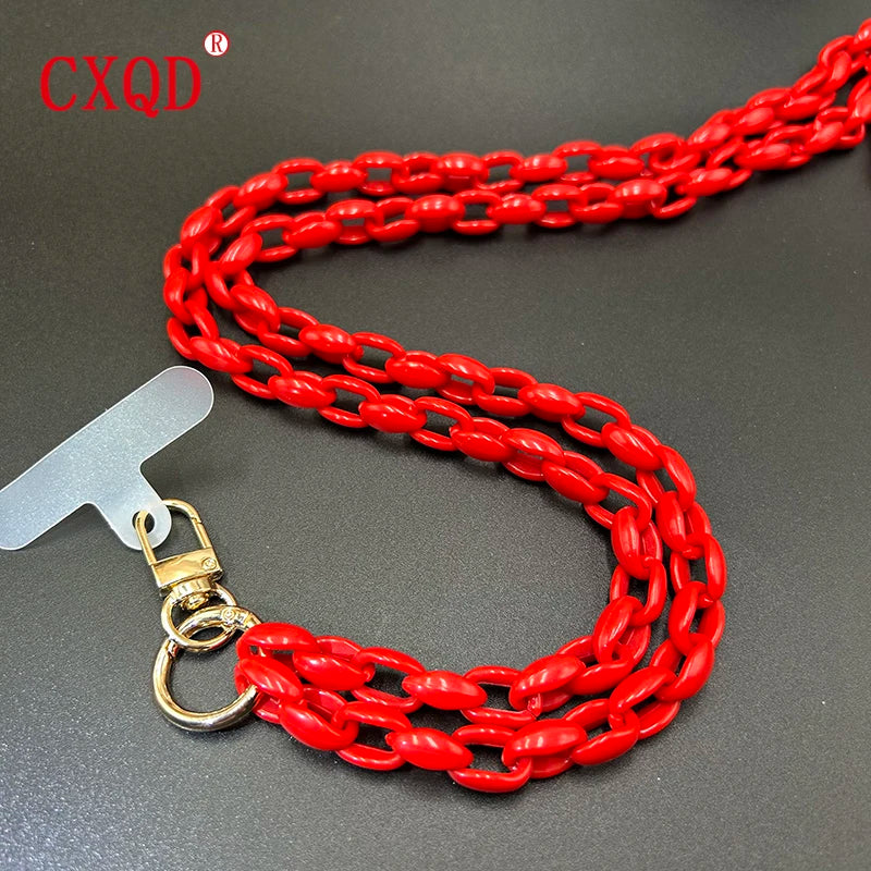 Cute 120cm Anti Lost Phone Lanyard Rope Colorful Acrylic Chain Gift Outdoor 🎀📱