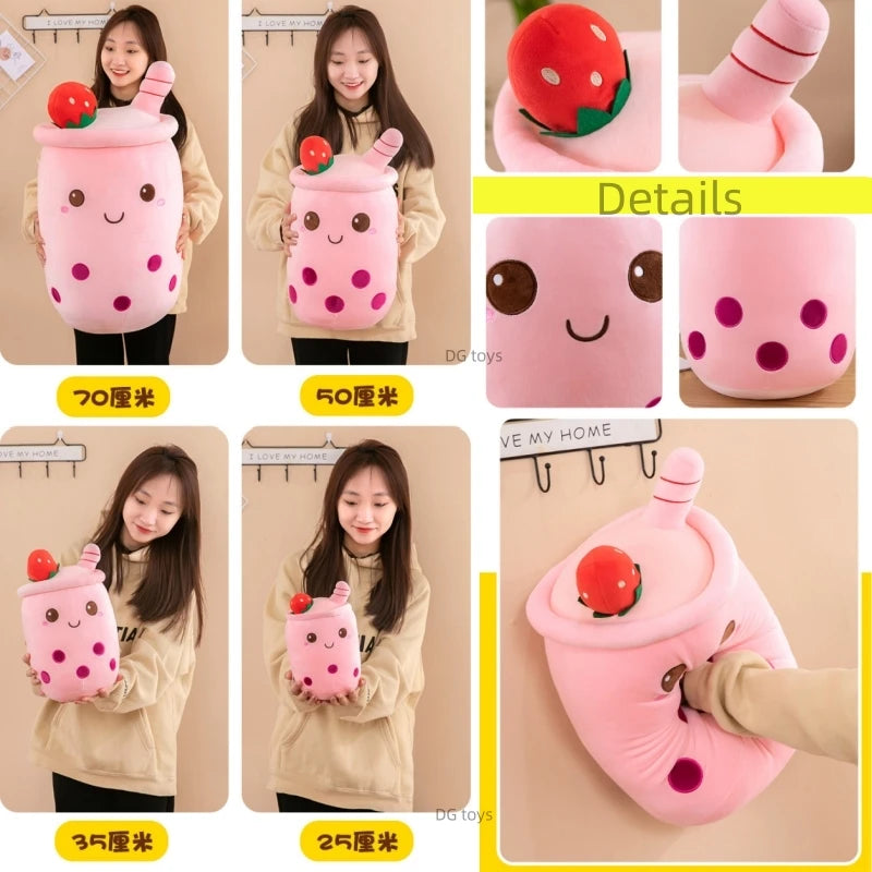Bubble Tea Buddy ☕️🧸 Plushie - Cute Room Decor & Soft Hug Cushion 🎁✨ - Pixie Quill