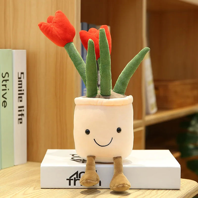 Kawaii Plush Succulent Doll 🌷🌼 - Adorable Tulip & Lily Of The Valley for Cozy Decor & Sweet Gifts 🎁✨