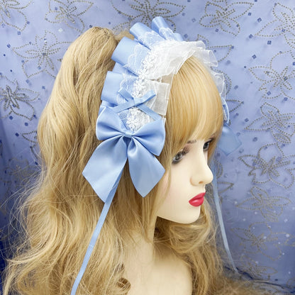 Cute Anime Maid Hair Hoop Headband Lolita Lace Flower Accessory Handmade 🎀🌸