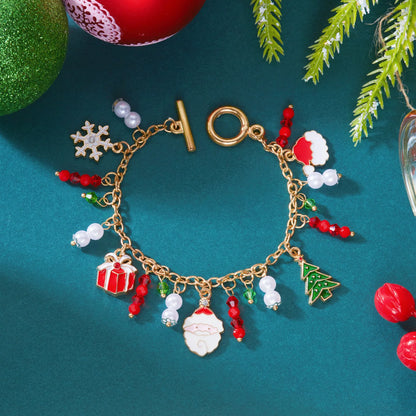 Whimsical Christmas Charm Bracelet For Women Santa Snowman Bell Chain 🎄⛄🎁