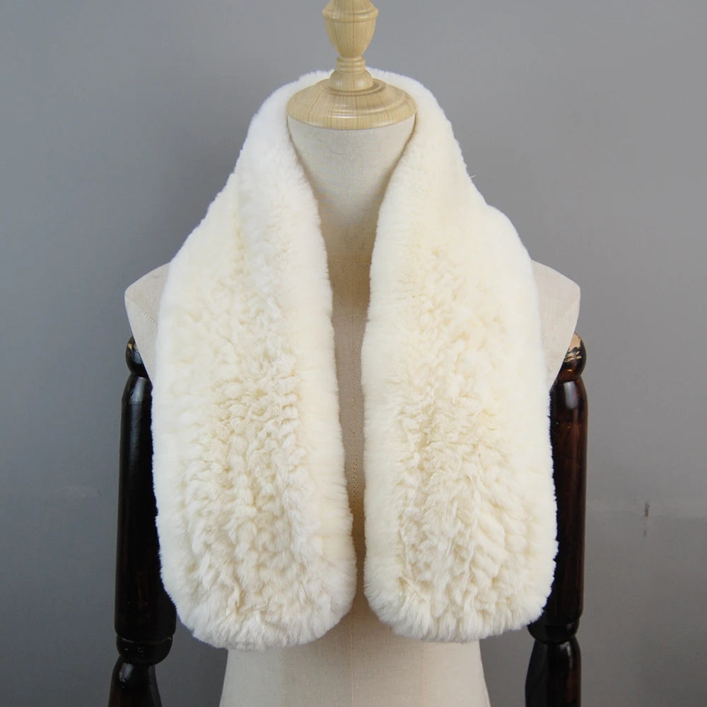 Lux Rex Rabbit Fur Scarf For Women Real Fur Warmth 🧣 Cozy Elegance ❄️